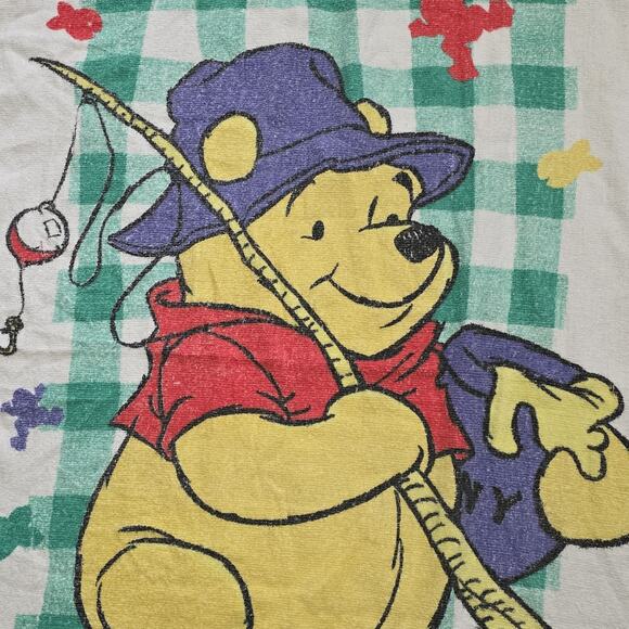 Vintage Winnie Pooh Towel 90s Disney Poohs Adventure Bear Bath Pool 28 x 52 in - Picture 5 of 9